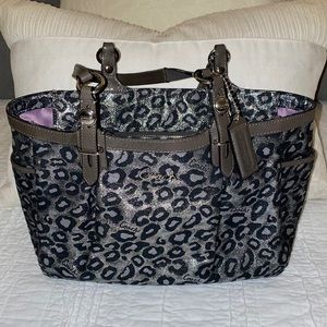 Coach black leopard print Ocelot E/W tote